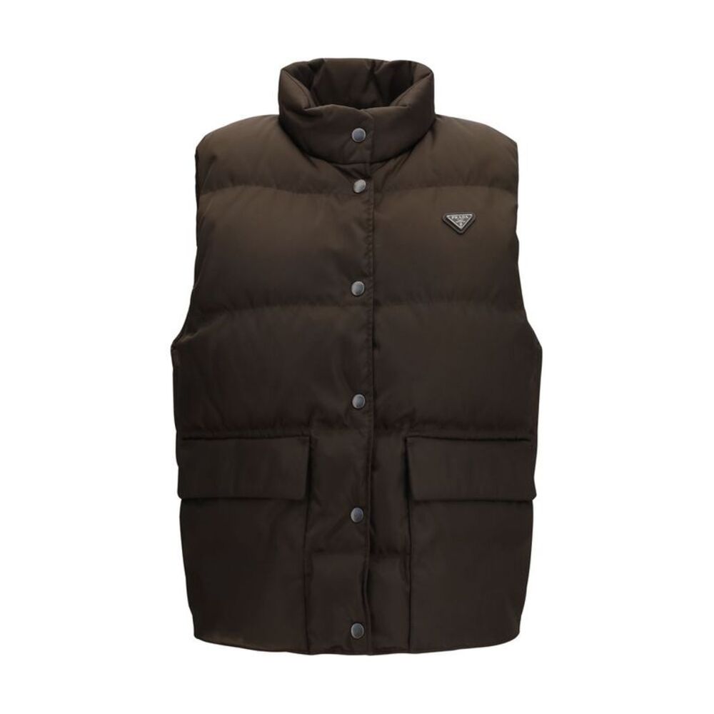 Prada Brown Goose Down Sleeveless Women's Jacket